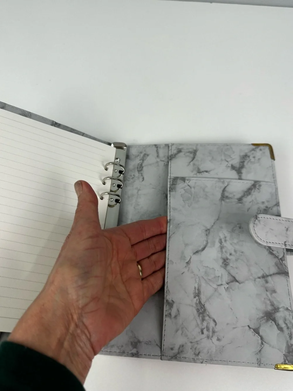 Classy Coo A5 Gray Marble Soft Faux Leather Notebook Binder 6 Rings
